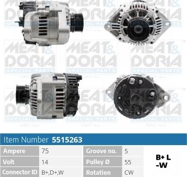 Meat & Doria 5515263 - Alternator autospares.lv