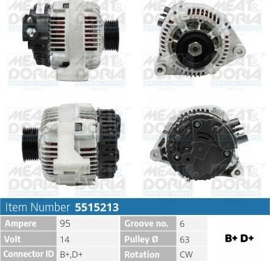 Meat & Doria 5515213 - Alternator autospares.lv