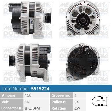 Meat & Doria 5515224 - Alternator autospares.lv