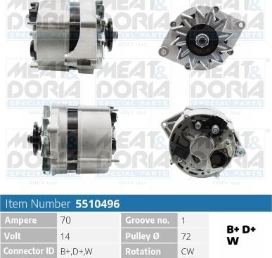 Meat & Doria 5510496 - Alternator autospares.lv