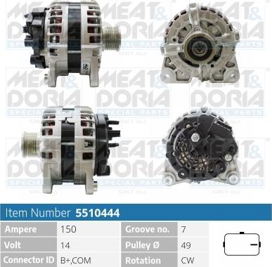 Meat & Doria 5510444 - Alternator autospares.lv