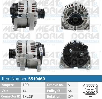 Meat & Doria 5510460 - Alternator autospares.lv