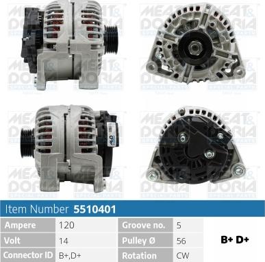 Meat & Doria 5510401 - Alternator autospares.lv