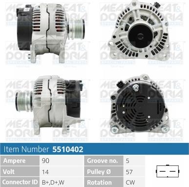 Meat & Doria 5510402 - Alternator autospares.lv