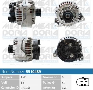 Meat & Doria 5510489 - Alternator autospares.lv