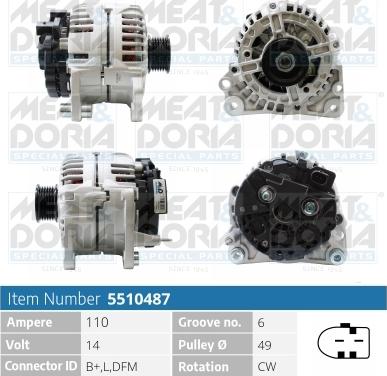 Meat & Doria 5510487 - Alternator autospares.lv