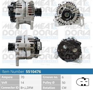 Meat & Doria 5510476 - Alternator autospares.lv