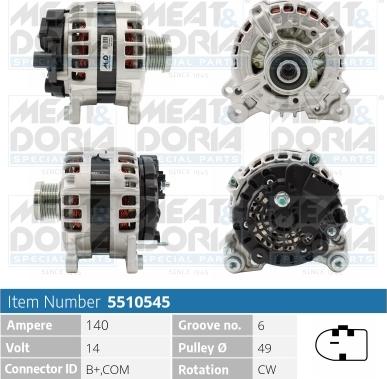 Meat & Doria 5510545 - Alternator autospares.lv