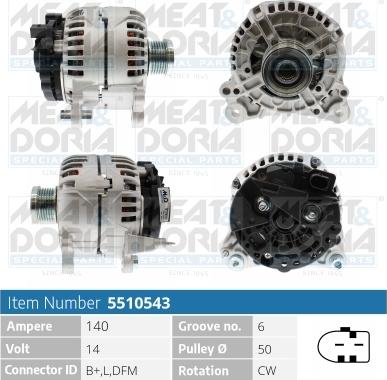 Meat & Doria 5510543 - Alternator autospares.lv