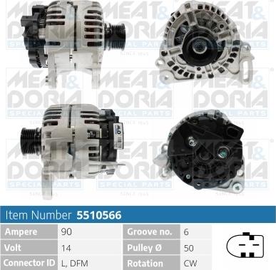 Meat & Doria 5510566 - Alternator autospares.lv