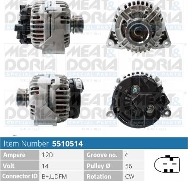 Meat & Doria 5510514 - Alternator autospares.lv