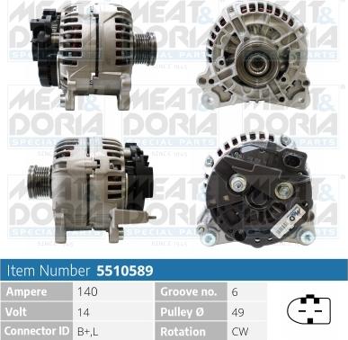 Meat & Doria 5510589 - Alternator autospares.lv