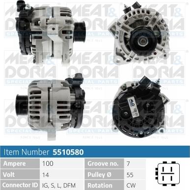 Meat & Doria 5510580 - Alternator autospares.lv