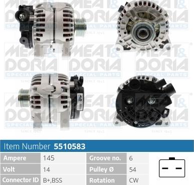 Meat & Doria 5510583 - Alternator autospares.lv