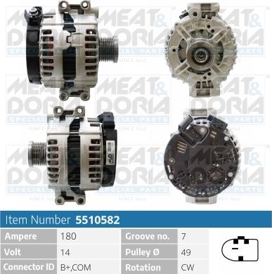 Meat & Doria 5510582 - Alternator autospares.lv