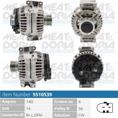 Meat & Doria 5510539 - Alternator autospares.lv