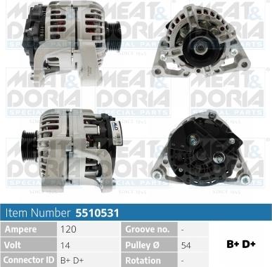 Meat & Doria 5510531 - Alternator autospares.lv