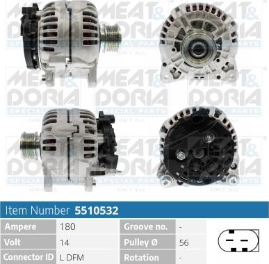 Meat & Doria 5510532 - Alternator autospares.lv