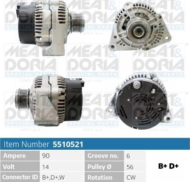 Meat & Doria 5510521 - Alternator autospares.lv