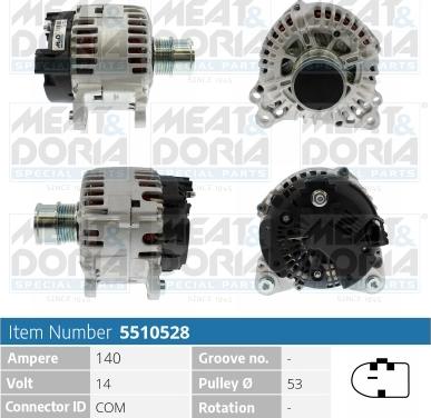 Meat & Doria 5510528 - Alternator autospares.lv