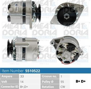 Meat & Doria 5510522 - Alternator autospares.lv