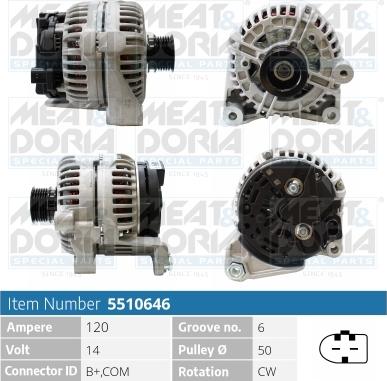 Meat & Doria 5510646 - Alternator autospares.lv