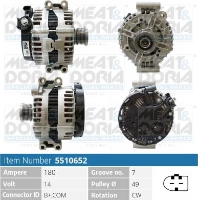 Meat & Doria 5510652 - Alternator autospares.lv