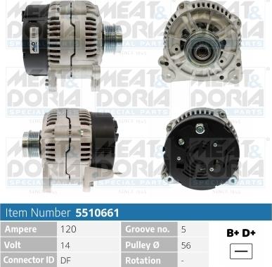 Meat & Doria 5510661 - Alternator autospares.lv