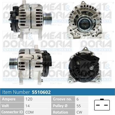 Meat & Doria 5510602 - Alternator autospares.lv