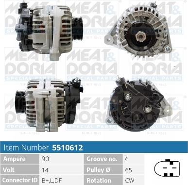 Meat & Doria 5510612 - Alternator autospares.lv