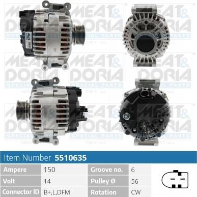 Meat & Doria 5510635 - Alternator autospares.lv