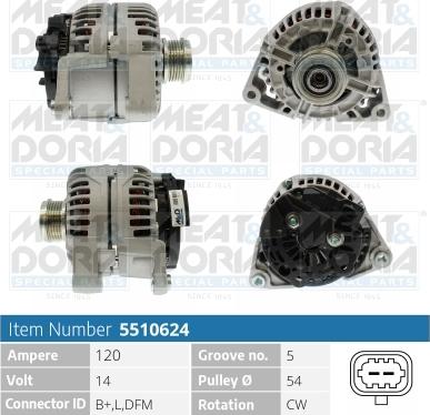 Meat & Doria 5510624 - Alternator autospares.lv