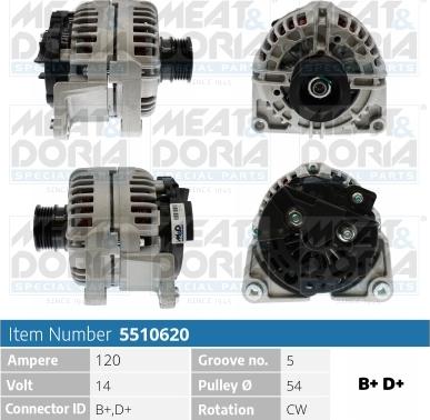 Meat & Doria 5510620 - Alternator autospares.lv