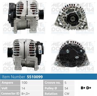 Meat & Doria 5510099 - Alternator autospares.lv