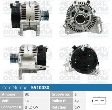 Meat & Doria 5510030 - Alternator autospares.lv