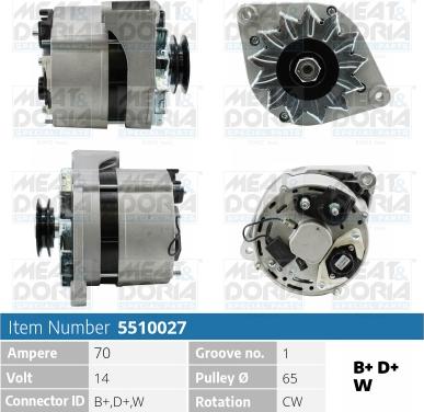 Meat & Doria 5510027 - Alternator autospares.lv