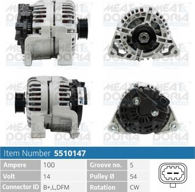 Meat & Doria 5510147 - Alternator autospares.lv