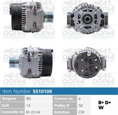 Meat & Doria 5510109 - Alternator autospares.lv