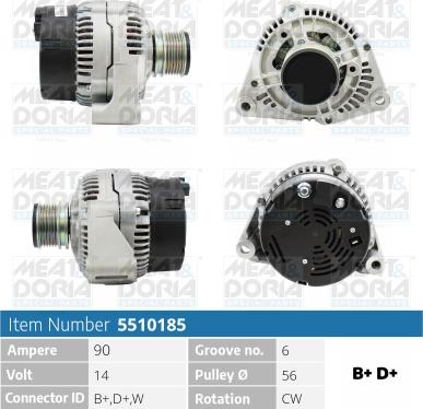 Meat & Doria 5510185 - Alternator autospares.lv