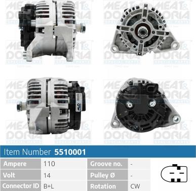 Meat & Doria 55101334 - Alternator autospares.lv