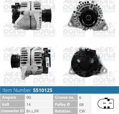 Meat & Doria 5510125 - Alternator autospares.lv