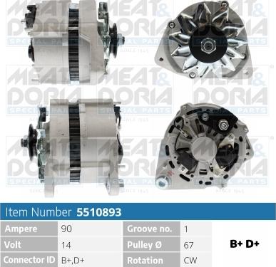 Meat & Doria 5510893 - Alternator autospares.lv