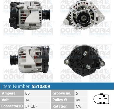 Meat & Doria 5510309 - Alternator autospares.lv