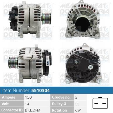 Meat & Doria 5510304 - Alternator autospares.lv