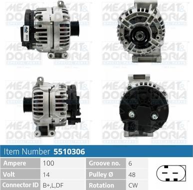 Meat & Doria 5510306 - Alternator autospares.lv