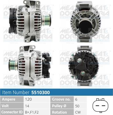 Meat & Doria 5510300 - Alternator autospares.lv