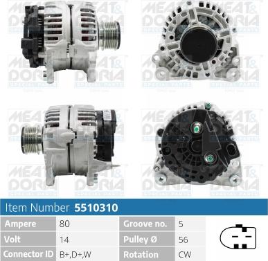 Meat & Doria 5510310 - Alternator autospares.lv