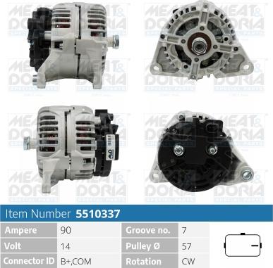 Meat & Doria 5510337 - Alternator autospares.lv