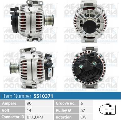 Meat & Doria 5510371 - Alternator autospares.lv