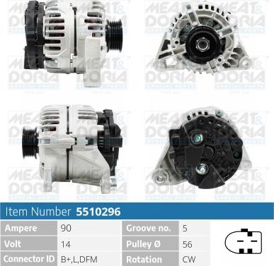 Meat & Doria 5510296 - Alternator autospares.lv